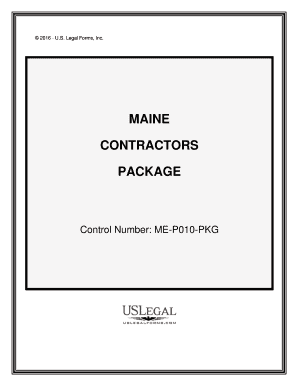 Maine Contractors Forms Package