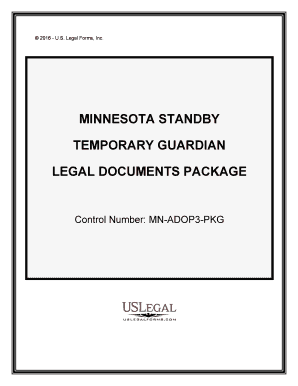 Minnesota Minnesota Standby Temporary Guardian Legal Documents Package  Form