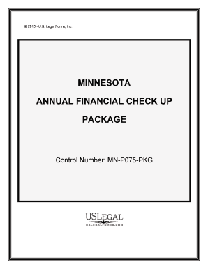 Minnesota Annual Financial Checkup Package  Form