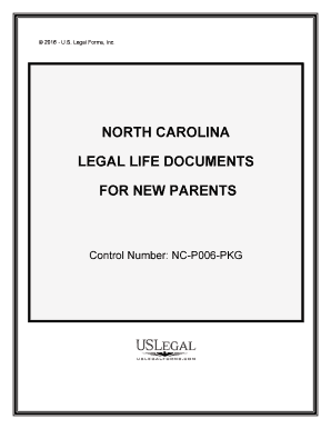 North Carolina Essential Legal Life Documents for New Parents  Form