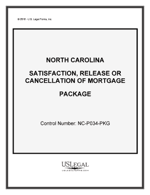 Satisfaction Mortgage Nc  Form