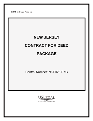 New Jersey Contract for Deed Package  Form