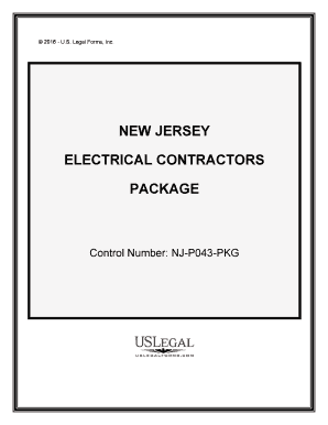 New Jersey Electrical Contractor Package  Form