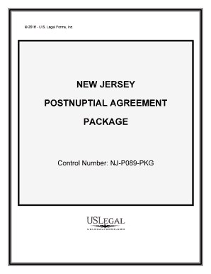 New Jersey Postnuptial Agreements Package  Form