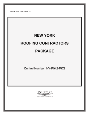 New York Roofing Contractor Package  Form