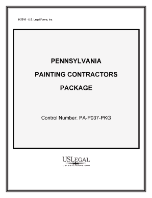 Pennsylvania Painting Contractor Package  Form