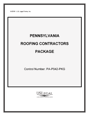 Pennsylvania Roofing Contractor Package  Form