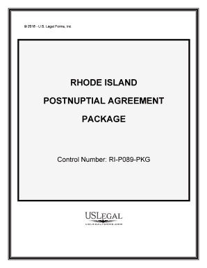 Rhode Island Postnuptial Agreements Package  Form