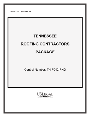 Tennessee Roofing Contractor Package  Form