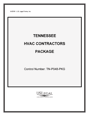Tennessee HVAC Contractor Package  Form
