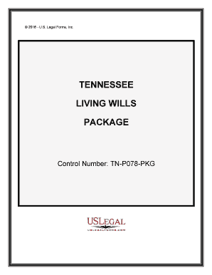 Tennessee Living Wills and Health Care Package  Form