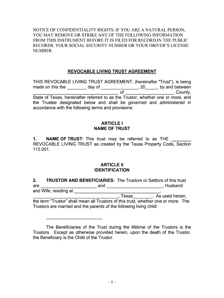 Fill and Sign the State of Texas Hereinafter Referred to as the Trustor Whether One or More and Form