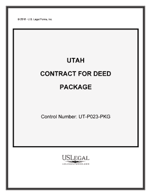 Utah Contract for Deed Package  Form