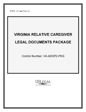 Virginia Virginia Relative Caretaker Legal Documents Package  Form