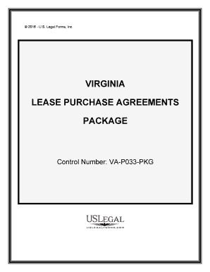 Virginia Lease Purchase Agreements Package  Form