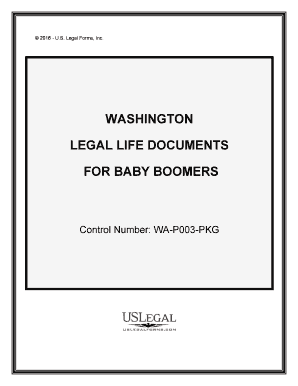 Washington Essential Legal Life Documents for Baby Boomers  Form