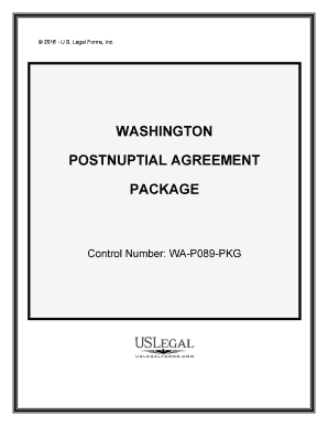 Washington Postnuptial Agreement  Form