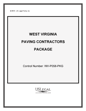 West Virginia Paving Contractor Package  Form
