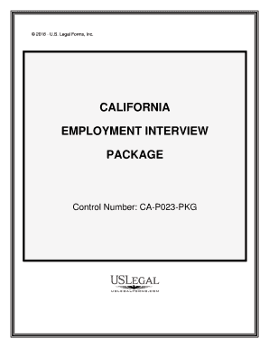 Control Number CA P023 PKG  Form