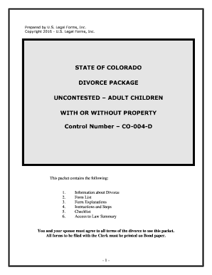 Control Number CO 004 D  Form