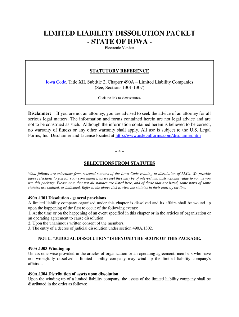 Iowa CodeChapter 489Revised Uniform Limited Liability