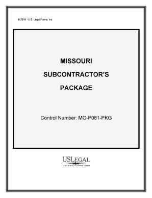 Control Number MO P081 PKG  Form