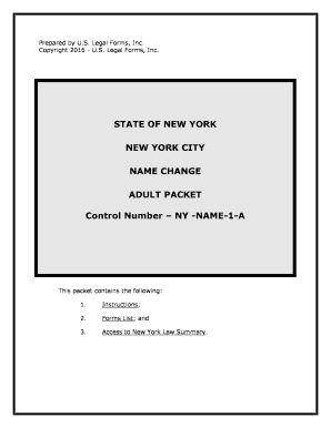 New York, New York Name Change Name Change  Form