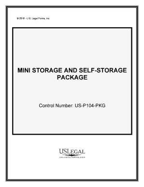 MINI STORAGE and SELF STORAGE  Form