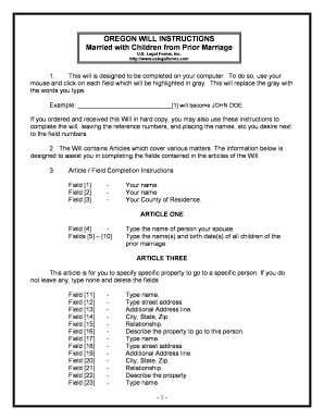 Oregon Legal Last Will and Testament for Married Person with Minor Children from Prior Marriage  Form