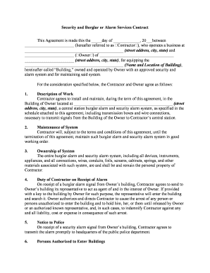 Security Contract  Form