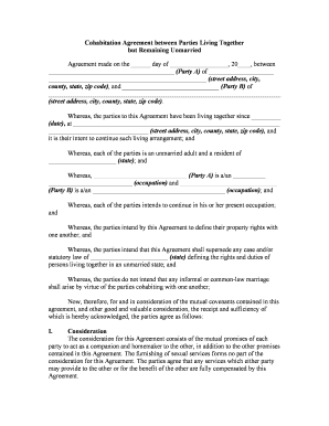 Cohabitation Agreement  Form