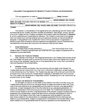 Printable Irrevocable Trust Forms