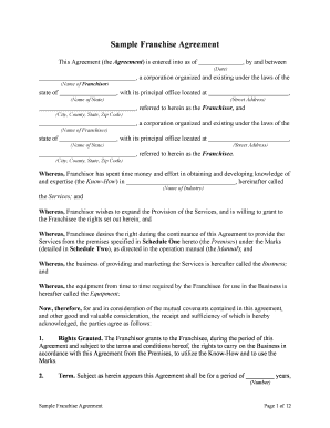 Franchise Agreement Form