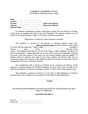 Land Easement  Form