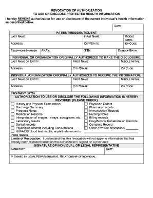 Revocation Authorization Form