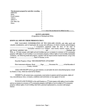 Arizona Quitclaim Form