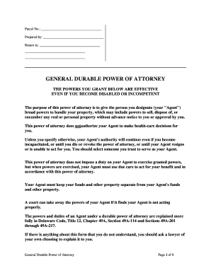 Durable Power Attorney  Form