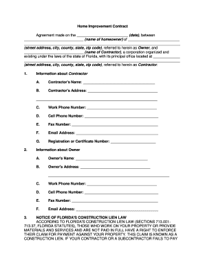 Construction Improvement Agreement City of Post Falls  Form