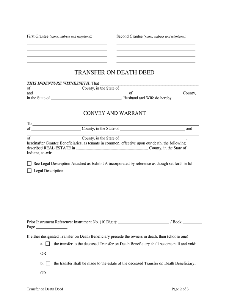 Transfer Death Deed  Form