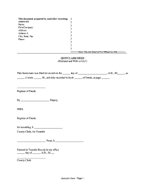 Kansas Quitclaim Deed from Husband and Wife to LLC  Form