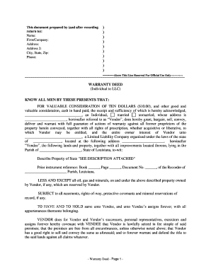 Warranty Deed Form