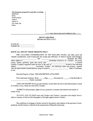 Quitclaim Deed Form