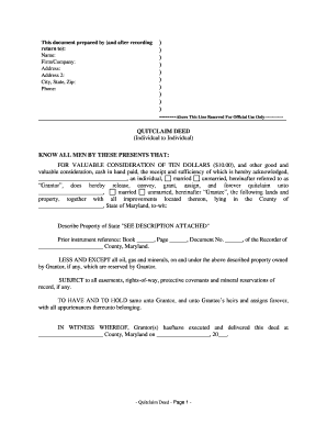 Quitclaim Deed Form