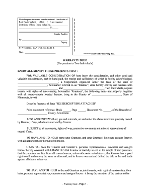 Mn Warranty Deed  Form