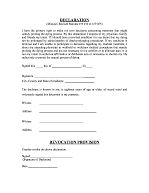 Missouri Statutory  Form