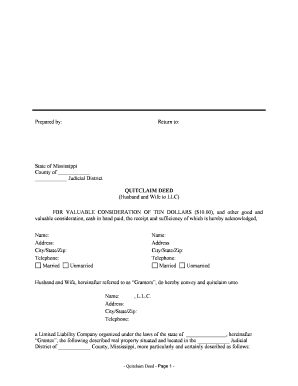 Ms Quitclaim Deed  Form