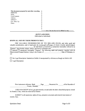 Montana Deed Estate  Form