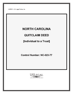 North Carolina Deed Form