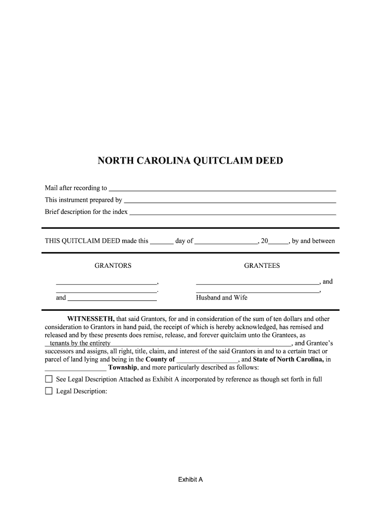 North Carolina Husband Wife  Form