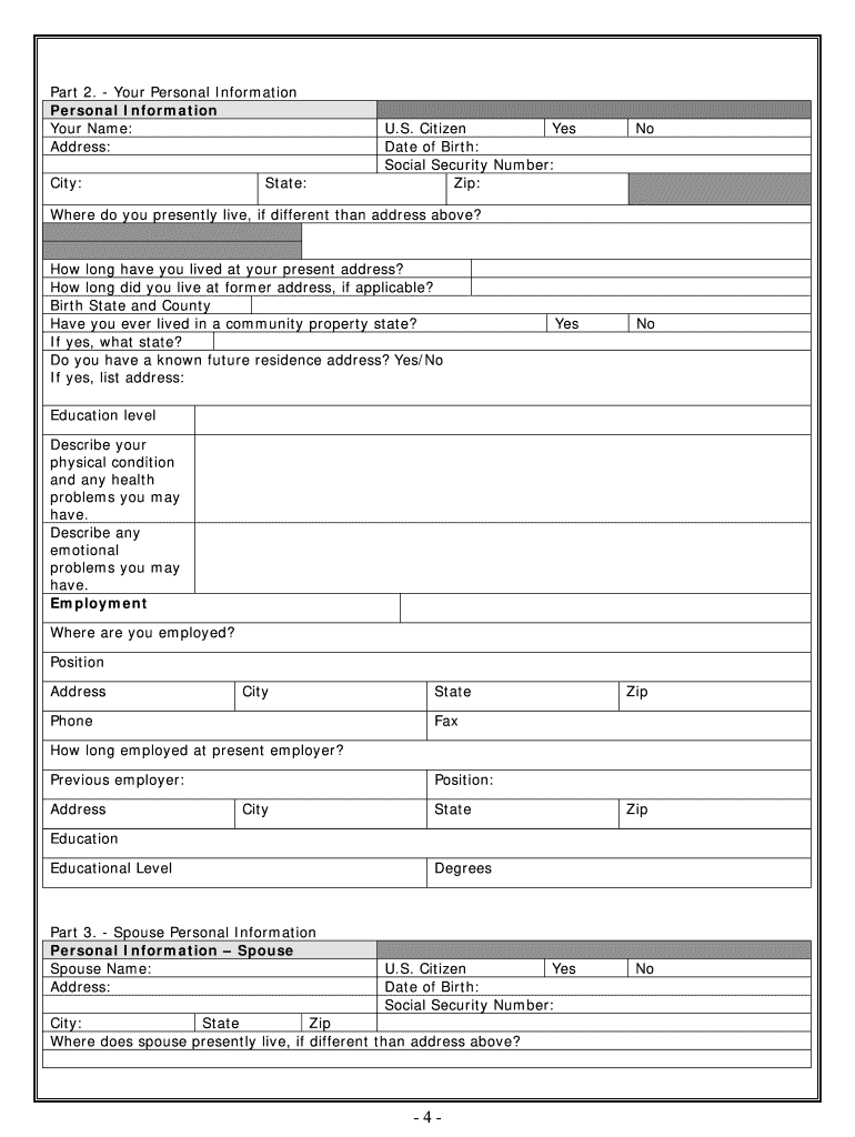 North Carolina Divorce  Form